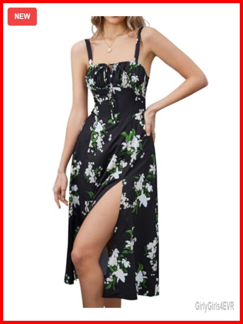 Corset Midi Dress Sleeveless Lace Up Open Back Square Neck A-Line